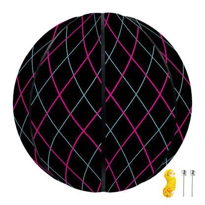 Black Pink And Blue Argyle Pattern Print Basketball