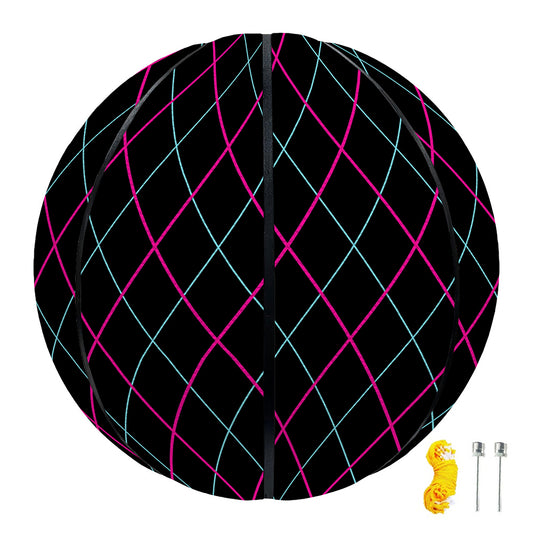 Black Pink And Blue Argyle Pattern Print Basketball