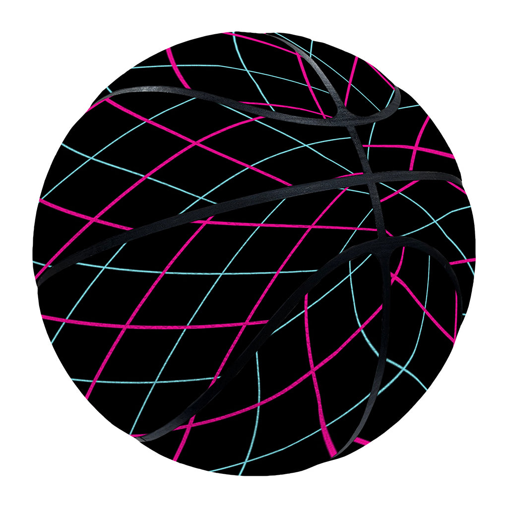 Black Pink And Blue Argyle Pattern Print Basketball