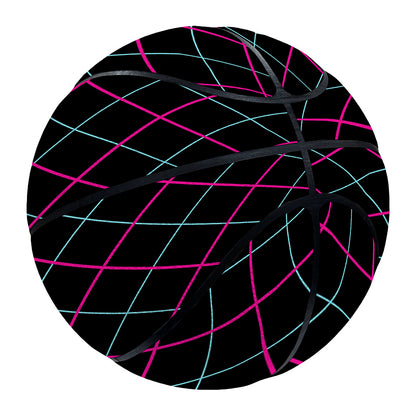Black Pink And Blue Argyle Pattern Print Basketball