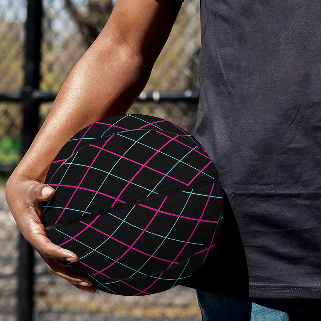 Black Pink And Blue Argyle Pattern Print Basketball