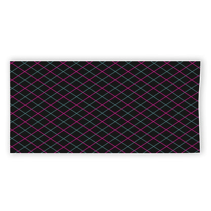 Black Pink And Blue Argyle Pattern Print Beach Towel
