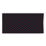Black Pink And Blue Argyle Pattern Print Beach Towel