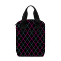 Black Pink And Blue Argyle Pattern Print Bible Tote Bag