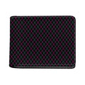 Black Pink And Blue Argyle Pattern Print Bifold Wallet