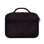 Black Pink And Blue Argyle Pattern Print Briefcase Bible Bag