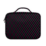 Black Pink And Blue Argyle Pattern Print Briefcase Bible Bag