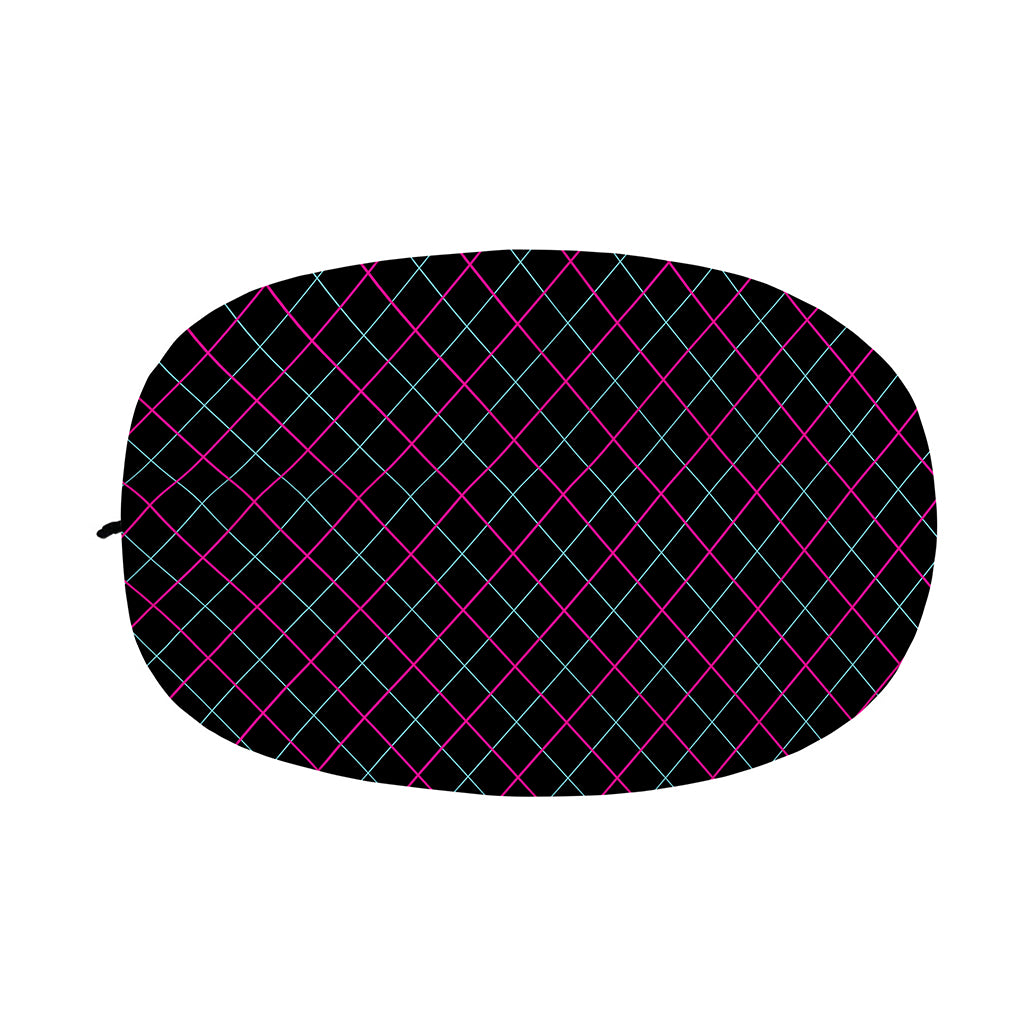 Black Pink And Blue Argyle Pattern Print Car Side Mirror Covers