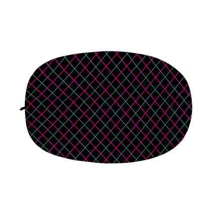 Black Pink And Blue Argyle Pattern Print Car Side Mirror Covers