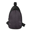 Black Pink And Blue Argyle Pattern Print Sling Bag