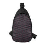 Black Pink And Blue Argyle Pattern Print Chest Bag