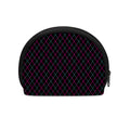 Black Pink And Blue Argyle Pattern Print Coin Purse