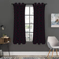 Black Pink And Blue Argyle Pattern Print Grommet Curtain Panels