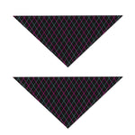 Black Pink And Blue Argyle Pattern Print Dog Bandana