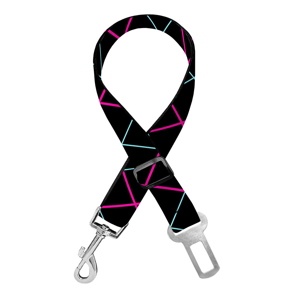 Black Pink And Blue Argyle Pattern Print Dog Seat Belt