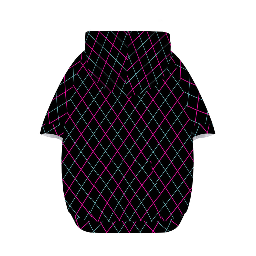 Black Pink And Blue Argyle Pattern Print Dog Zip Up Hoodie