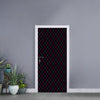 Black Pink And Blue Argyle Pattern Print Door Sticker