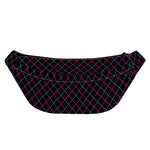 Black Pink And Blue Argyle Pattern Print Fanny Pack