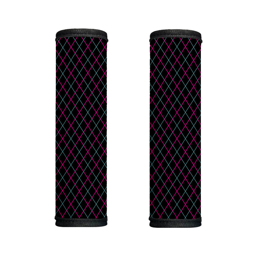 Black Pink And Blue Argyle Pattern Print Handle Covers