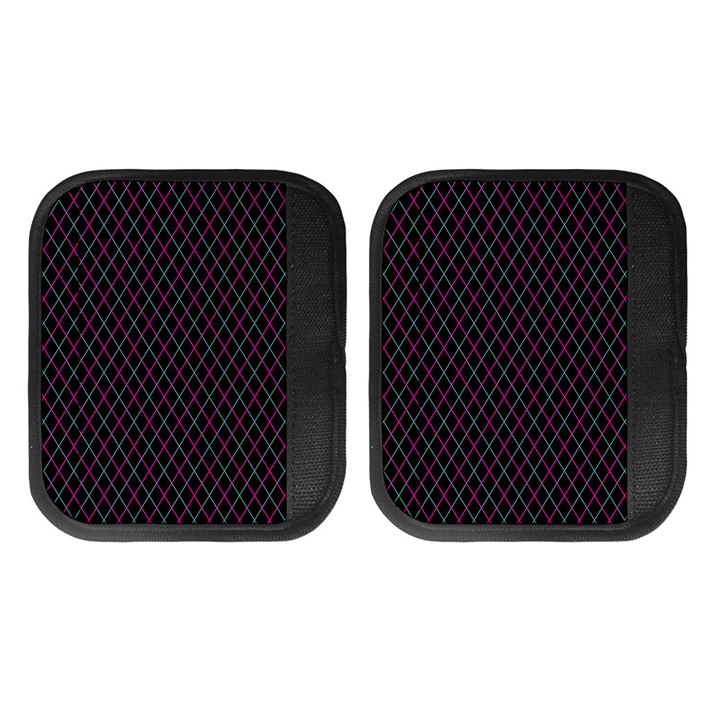 Black Pink And Blue Argyle Pattern Print Handle Covers