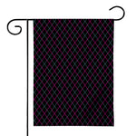 Black Pink And Blue Argyle Pattern Print House Flag