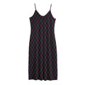 Black Pink And Blue Argyle Pattern Print Jersey Midi Cami Dress