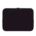 Black Pink And Blue Argyle Pattern Print Laptop Sleeve