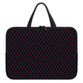 Black Pink And Blue Argyle Pattern Print Laptop Sleeve With Handle