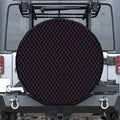 Black Pink And Blue Argyle Pattern Print Leather Spare Tire Cover