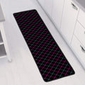 Black Pink And Blue Argyle Pattern Print Long Kitchen Mat