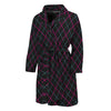 Black Pink And Blue Argyle Pattern Print Men's Bathrobe