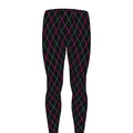 Black Pink And Blue Argyle Pattern Print Men's Leggings