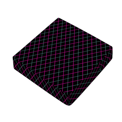 Black Pink And Blue Argyle Pattern Print Outdoor Seat Cushion Cover