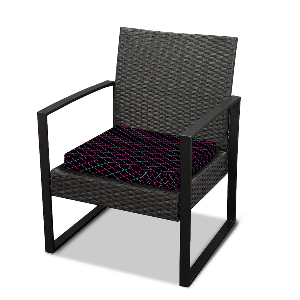 Black Pink And Blue Argyle Pattern Print Outdoor Seat Cushion Cover