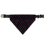 Black Pink And Blue Argyle Pattern Print Over The Collar Dog Bandana