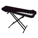 Black Pink And Blue Argyle Pattern Print Piano Keyboard Cover