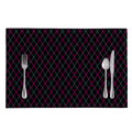 Black Pink And Blue Argyle Pattern Print Placemat