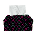 Black Pink And Blue Argyle Pattern Print Rectangle Tissue Box Cover