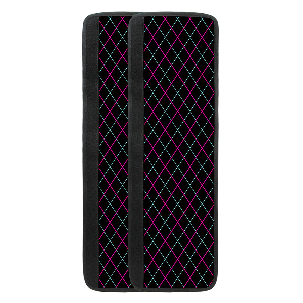 Black Pink And Blue Argyle Pattern Print Refrigerator Handle Covers