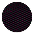 Black Pink And Blue Argyle Pattern Print Round Floor Mat