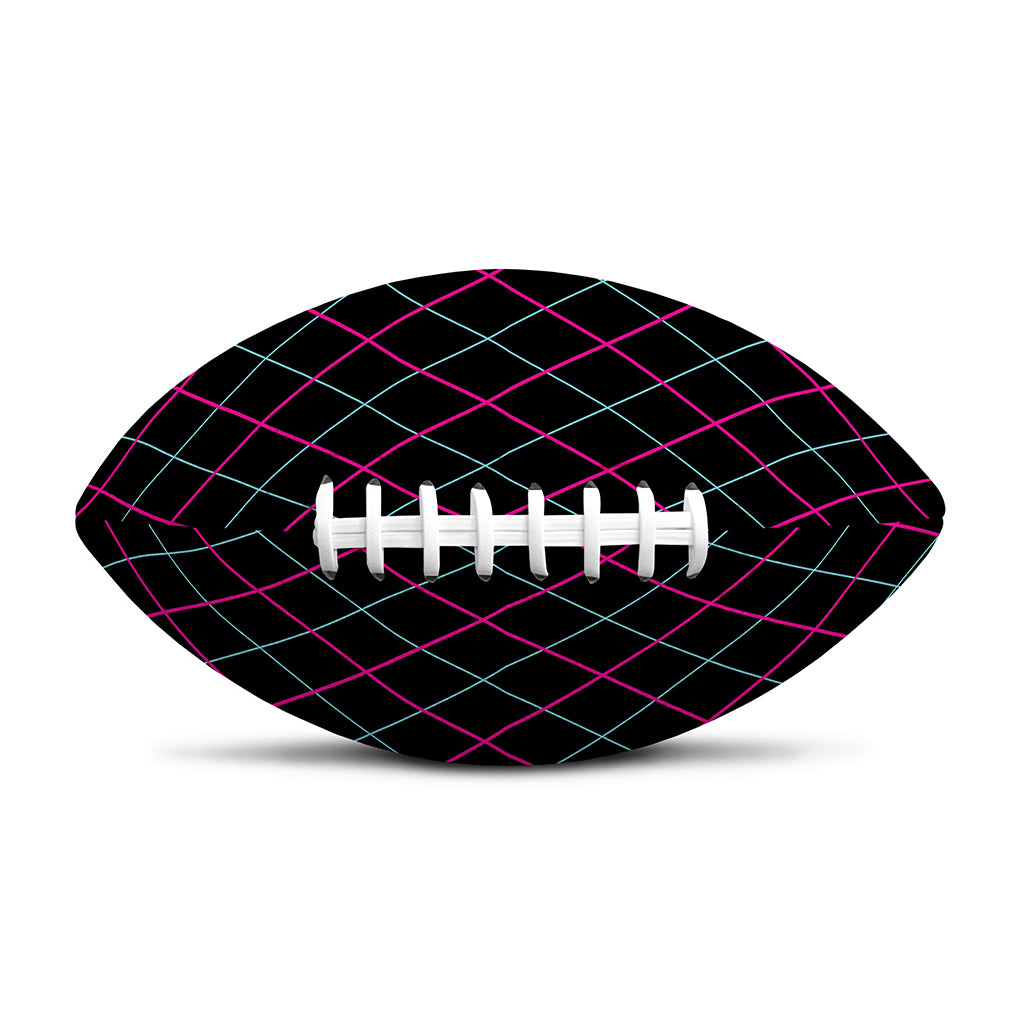 Black Pink And Blue Argyle Pattern Print Rugby Ball