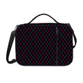 Black Pink And Blue Argyle Pattern Print Shoulder Strap Bible Bag