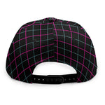 Black Pink And Blue Argyle Pattern Print Snapback Cap
