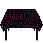 Black Pink And Blue Argyle Pattern Print Tablecloth