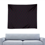 Black Pink And Blue Argyle Pattern Print Tapestry