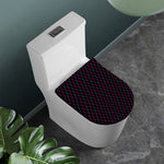 Black Pink And Blue Argyle Pattern Print Toilet Lid Cover