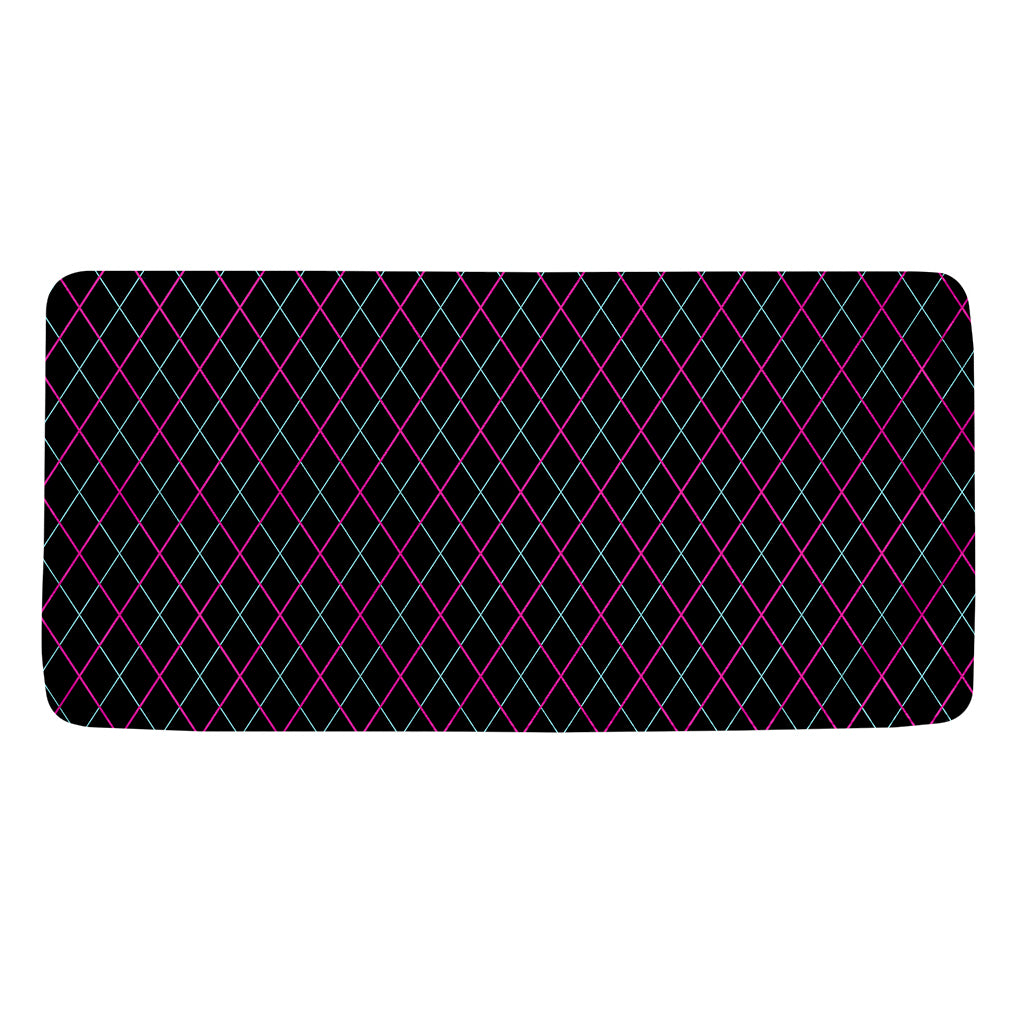 Black Pink And Blue Argyle Pattern Print Towel