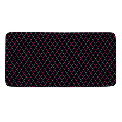 Black Pink And Blue Argyle Pattern Print Towel