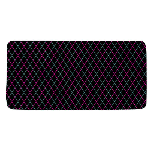 Black Pink And Blue Argyle Pattern Print Towel