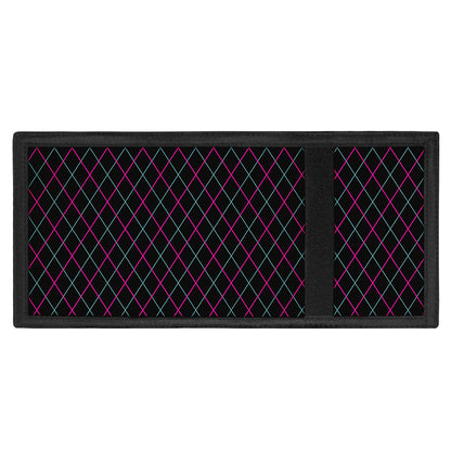 Black Pink And Blue Argyle Pattern Print Trifold Wallet